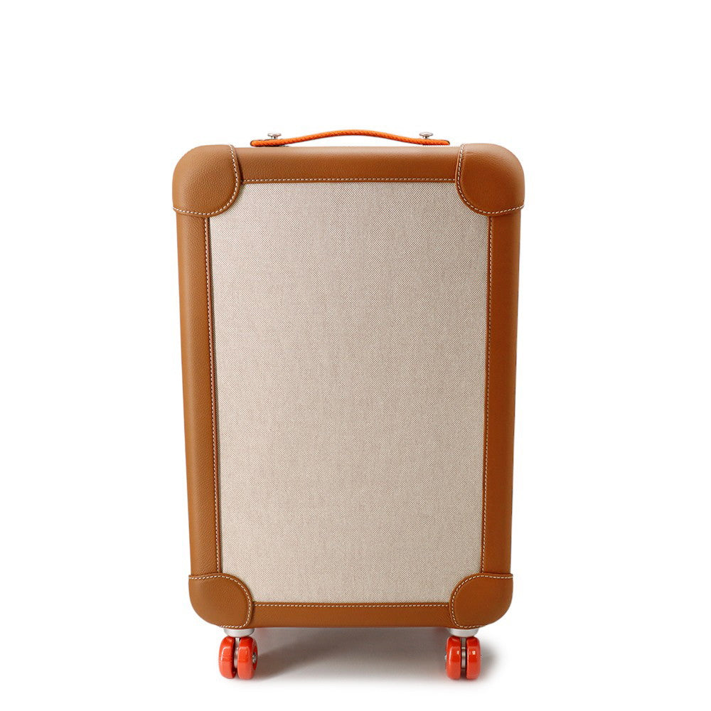 HERMES ★RMS Rolling Mobility Suitcase Gold Toile H Taurillon Clemence