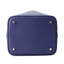 将图像加载到图库查看器中，HERMES Picotin Lock Tresage Blue Encre/Brique/Black Epsom Size MM
