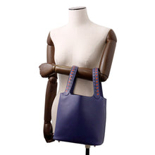 将图像加载到图库查看器中，HERMES Picotin Lock Tresage Blue Encre/Brique/Black Epsom Size MM
