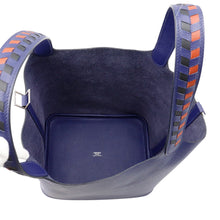 将图像加载到图库查看器中，HERMES Picotin Lock Tresage Blue Encre/Brique/Black Epsom Size MM
