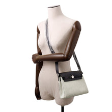 Load image into Gallery viewer, HERMES Herbag zip Ecru/Black Toile Military Vache Hunter Leather Size Mini
