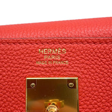 将图像加载到图库查看器中，HERMES Kelly Orange Poppy Taurillon Clemence Size 32
