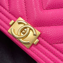 Load image into Gallery viewer, CHANEL Boy&#39;s Chanel Chevron Chain Wallet PinkAP1117 Caviar Leather
