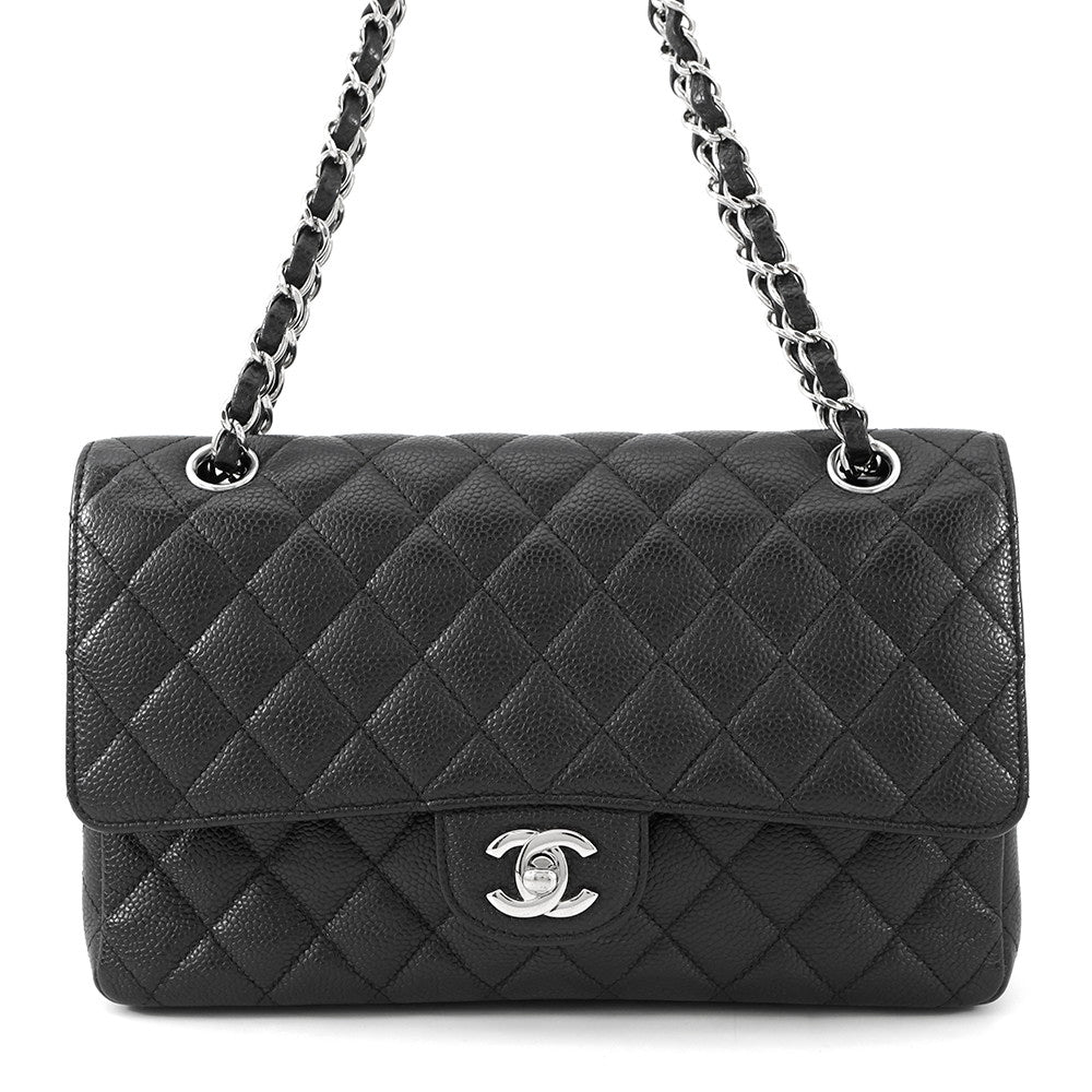 CHANEL Matelasse ChainShoulder Bag BlackA01112 Caviar Leather Size 25