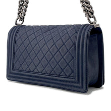 Load image into Gallery viewer, CHANEL Boy Chanel ChainShoulder Bag NavyA67086 Caviar Leather Size 25
