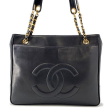 Load image into Gallery viewer, CHANEL CC Logo ChainTote Bag Black Lambskin
