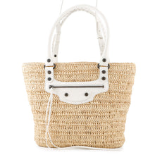 Load image into Gallery viewer, BALENCIAGA ★City basket bag Beige/White828888 Raffia Leather

