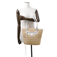 Load image into Gallery viewer, BALENCIAGA City basket bag Beige/White828888 Raffia Leather
