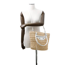 Load image into Gallery viewer, BALENCIAGA City basket bag Beige/White828888 Raffia Leather
