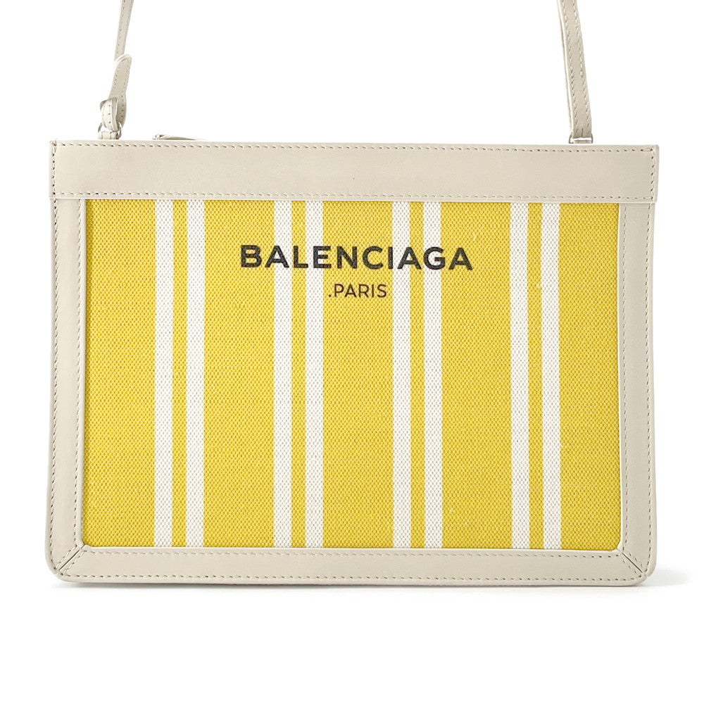 BALENCIAGA Shoulder Bag Yellow339937 Canvas Leather