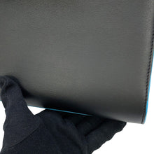 将图像加载到图库查看器中，Delvaux Tempe 2way Bag Black/Light Blue Leather Size GM
