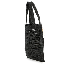 将图像加载到图库查看器中，Chloe Summer Banana Tote Bag Black Raffia
