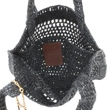 将图像加载到图库查看器中，Chloe Summer Banana Tote Bag Black Raffia
