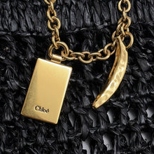 将图像加载到图库查看器中，Chloe Summer Banana Tote Bag Black Raffia
