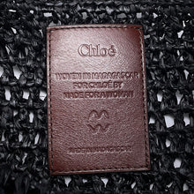 将图像加载到图库查看器中，Chloe Summer Banana Tote Bag Black Raffia
