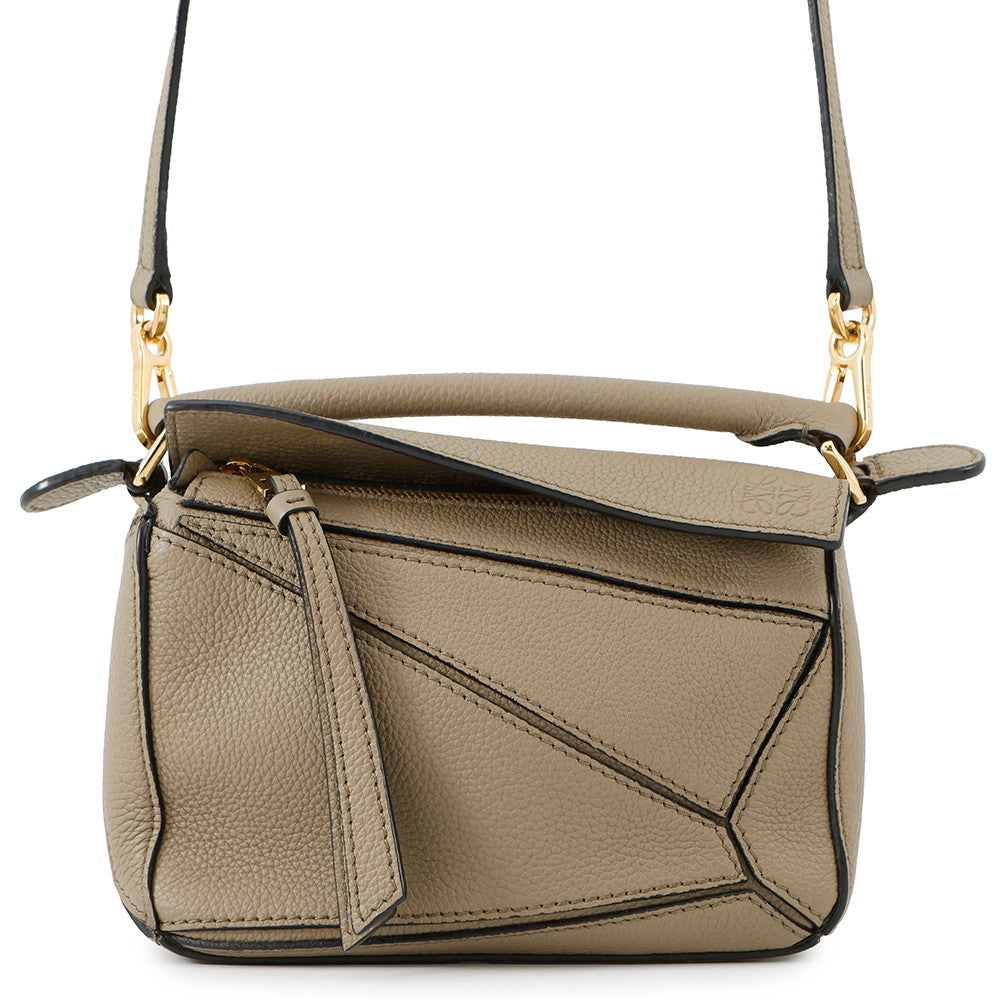 LOEWE Puzzle Bag 2wayBag Greige Leather Size Mini