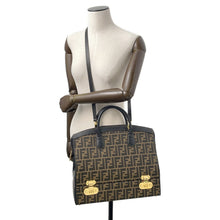 将图像加载到图库查看器中，FENDI Zucca Vanity Bag Brown Canvas Leather
