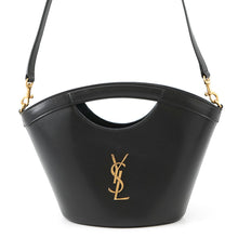 将图像加载到图库查看器中，SAINT LAURENT PARIS Seria Tote Bag Black791069 Leather Size Mini
