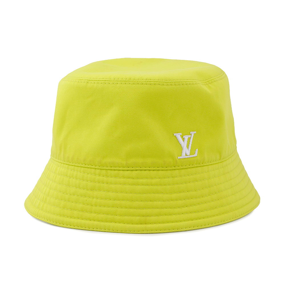 LOUIS VUITTON Monogram Neon Reversible Bucket Hat Size L Neon Yellow/WhiteM7064L Cotton