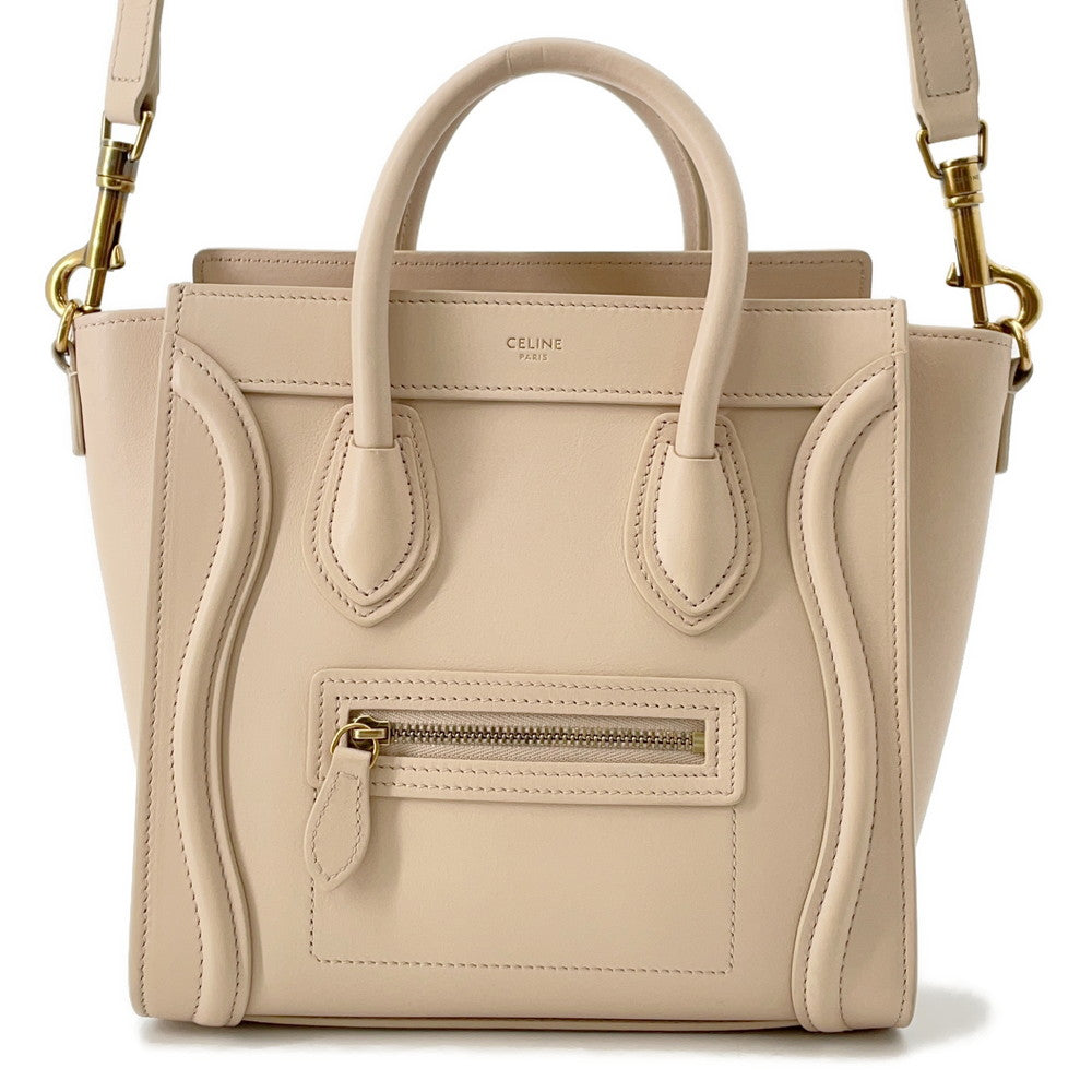 CELINE Luggage shopper Cream189243 Leather Size Nano