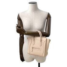 将图像加载到图库查看器中，CELINE Luggage shopper Cream189243 Leather Size Nano
