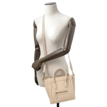 将图像加载到图库查看器中，CELINE Luggage shopper Cream189243 Leather Size Nano
