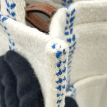 将图像加载到图库查看器中，CELINE Small Cabas Thais Tote Bag White/Blue199162EYI.01BB Textile Leather Size Small
