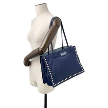 将图像加载到图库查看器中，PRADA etiquette tote Navy/Light Blue1BG122 Nylon Leather
