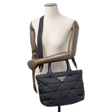Load image into Gallery viewer, PRADA Padded Re-Nylon Tote Bag Black1BG436 Nylon Leather Size Small
