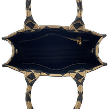 Load image into Gallery viewer, PRADA Symbol EmbroideryFabric Small Handbag Black/Beige1BA354 Jaguar Leather
