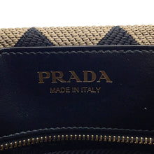 Load image into Gallery viewer, PRADA Symbol EmbroideryFabric Small Handbag Black/Beige1BA354 Jaguar Leather
