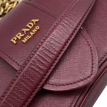 Load image into Gallery viewer, PRADA Sydney ChainShoulder Bag Bordeaux1BD219 Saffiano LeatherLeather
