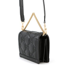 将图像加载到图库查看器中，GUCCI GGQuilted Shoulder Bag Black723777 Leather Size Mini
