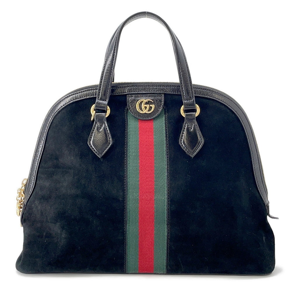 GUCCI Ophidia GG Handbag Black524533 Suede leather