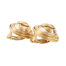 Load image into Gallery viewer, CHANEL ★CC Logo Faux Pearl Earring Gold Plated Faux Pearl
