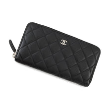 Load image into Gallery viewer, CHANEL Matelasse Zip Around Long Wallet BlackA50097 Caviar Leather

