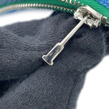 将图像加载到图库查看器中，HERMES Les Cabans Flat Pouch Blue Cotton Size PM
