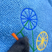 将图像加载到图库查看器中，HERMES Les Cabans Flat Pouch Blue Cotton Size PM
