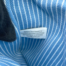 将图像加载到图库查看器中，HERMES Les Cabans Flat Pouch Blue Cotton Size PM
