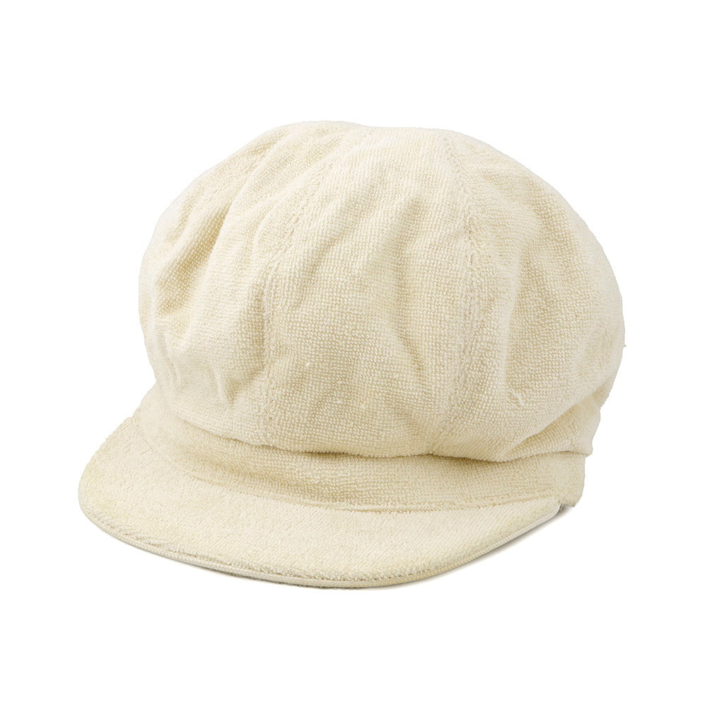 HERMES Pile knit Cap Size 56 Ivory Cotton80% Rayon20%
