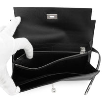 将图像加载到图库查看器中，HERMES Kelly wallet Black Epsom
