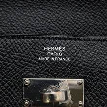 将图像加载到图库查看器中，HERMES Kelly wallet Black Epsom
