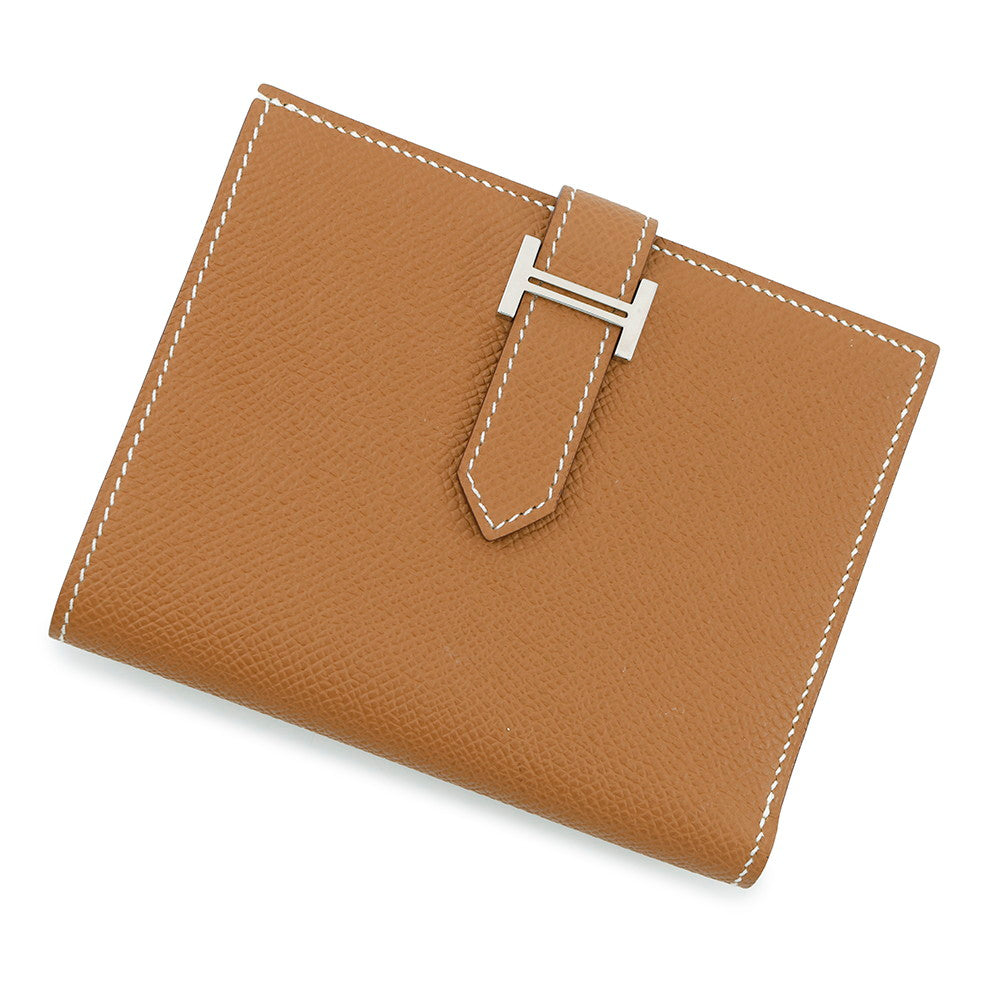 HERMES BEAN Compact Gold Epsom
