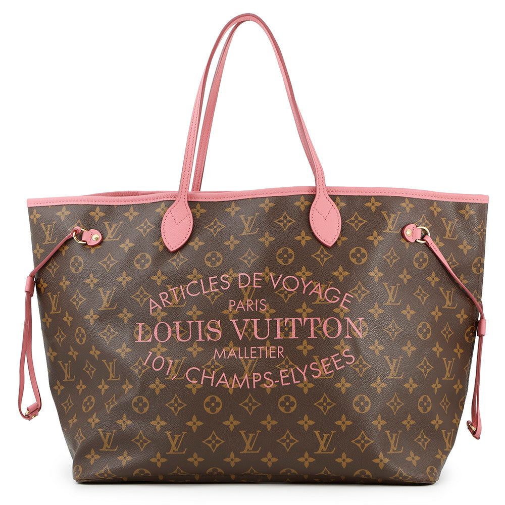 LOUIS VUITTON Neverfull Rose VeloursM40877 Monogram Ikat Flower Size GM