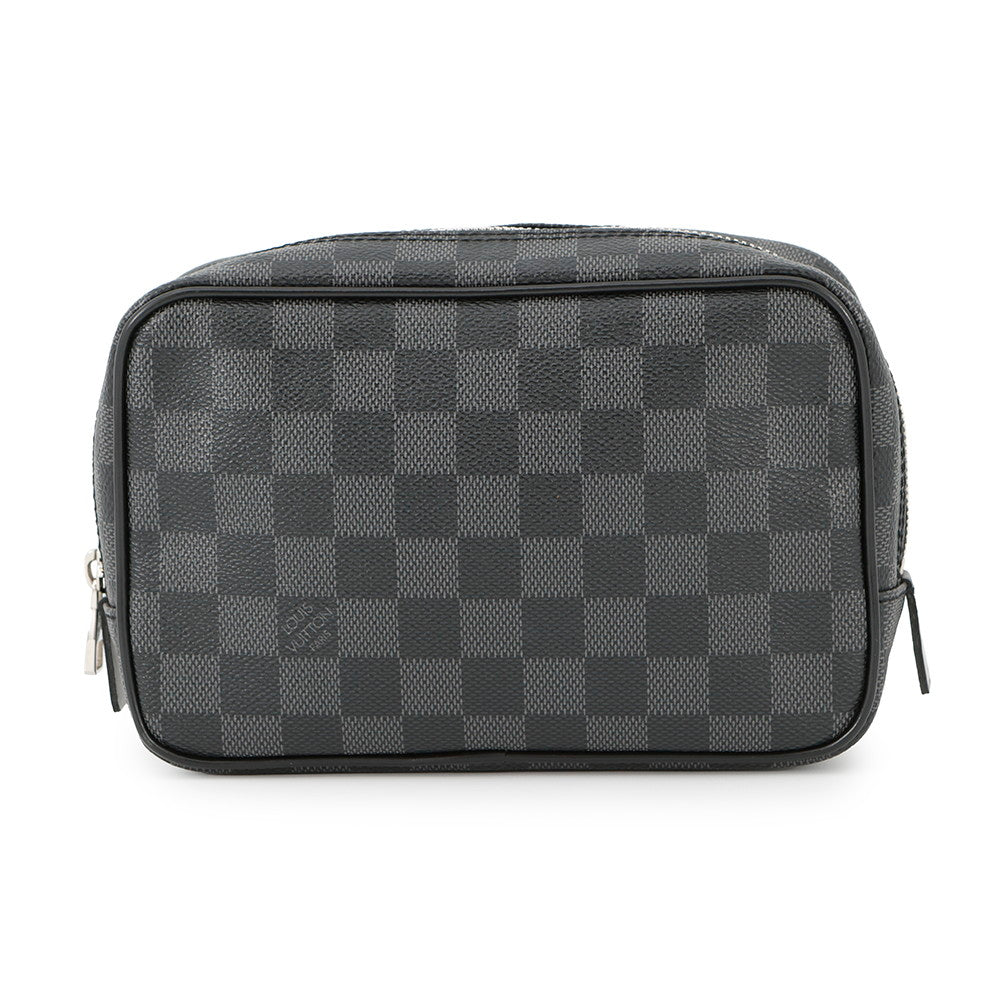 LOUIS VUITTON Trousse Toilette NoirN47522 Damier Graphite Size PM