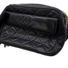 将图像加载到图库查看器中，CHANEL Tassel Matelasse Chain Shoulder Black Lambskin
