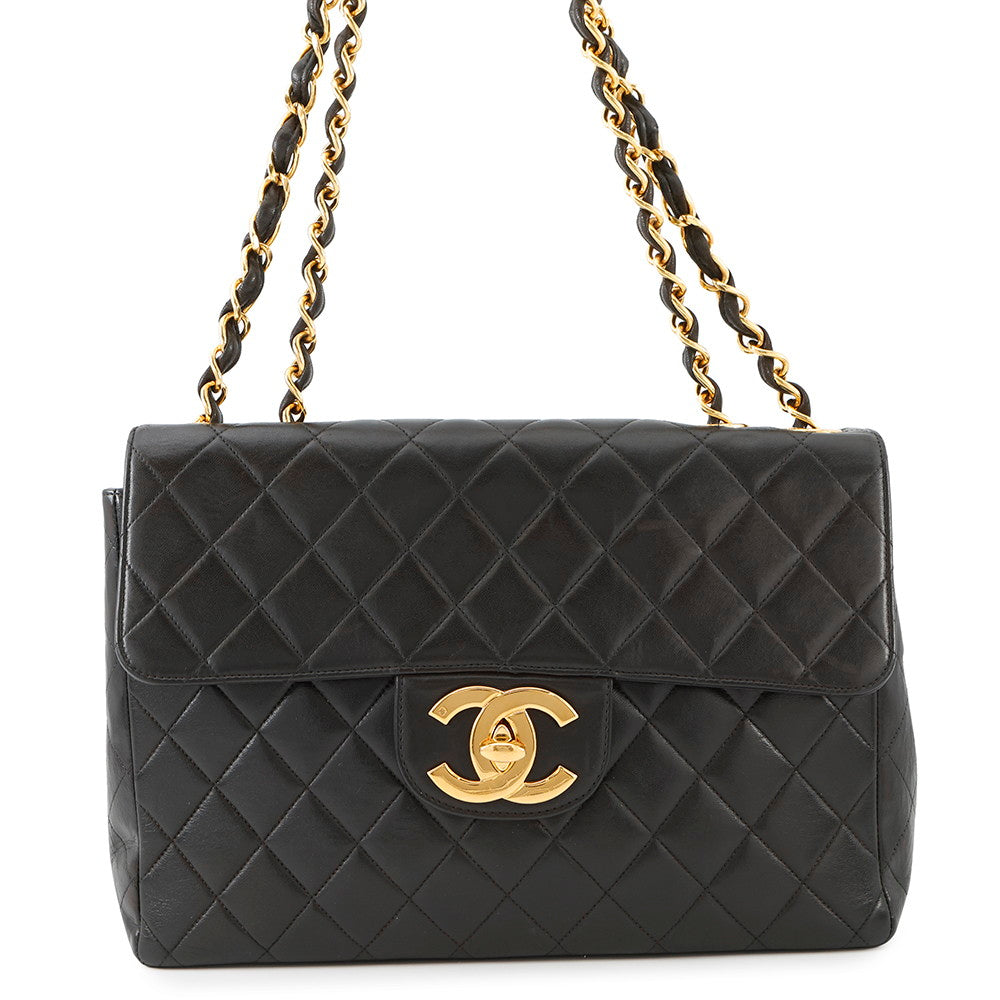 CHANEL Single Flap Matelasse Chain Shoulder BlackA04412 Lambskin Size 30