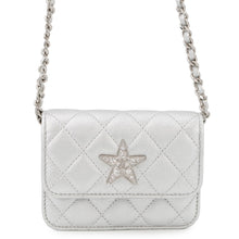 Load image into Gallery viewer, CHANEL Novelty Matelasse Chain Pouch Silver Lambskin
