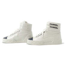 Load image into Gallery viewer, CHANEL High cut sneakers White/BlackG45109 Leather Size 36
