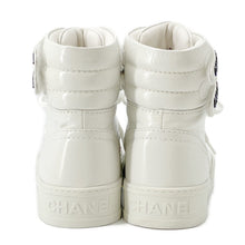 将图像加载到图库查看器中，CHANEL High cut sneakers White/BlackG45109 Leather Size 36
